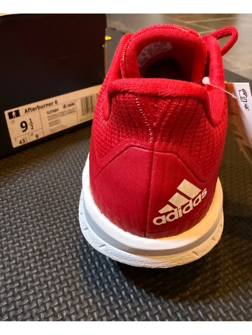 adidas Afterburner 6 Baseball Cleats Mens 9.5 Red Black Metal Spikes NWT
